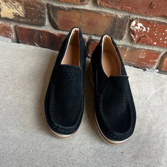 NWOT Black Suede Platform Loafers size 37 - Picture 4 of 5